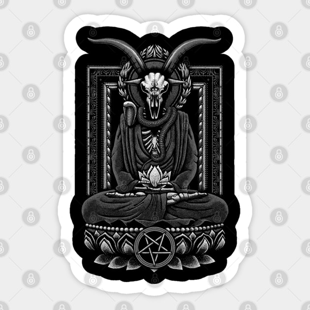 Baphomet Buddha Sticker by GAz